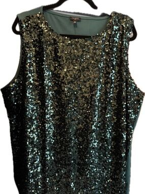 Talbots Green Sequin Tank (not a mini dress)